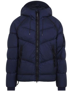 C.P. Company Ochre Down Shield Lens Down Shield Hooded Down Jacket With Lens Detail - Brown