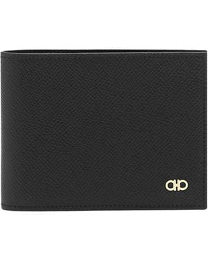 Ferragamo Micro Gancio Leather Wallet - Black