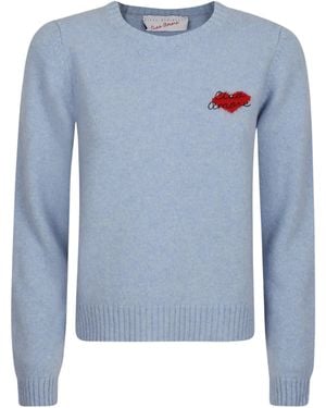 Giada Benincasa Heartbeat Crewneck Regular Fit - Blue