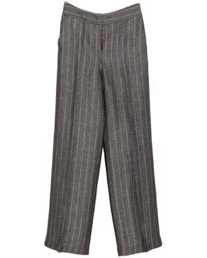Via Masini 80 Pinstriped Trousers - Grey