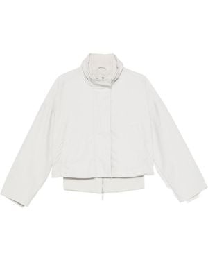 Emporio Armani Cotton Blend Blouson Jacket - White