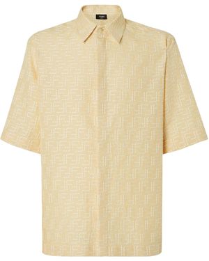 Fendi Camicia Ff Jacquard - Bianco