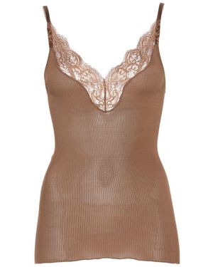 Saint Laurent Sleeveless Tops - Brown