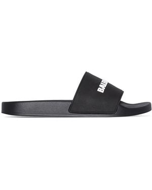 Balenciaga Pool Slide Bal Logo - White