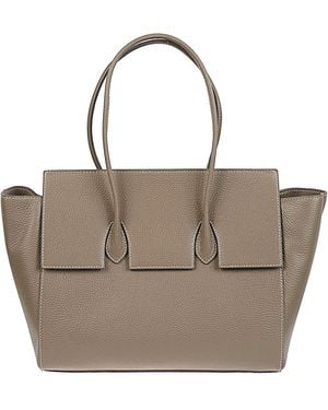 ROUNN Felice Flap Leather Tote Bag - Natural