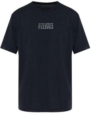 MM6 by Maison Martin Margiela Logo Cotton T-Shirt - Blue