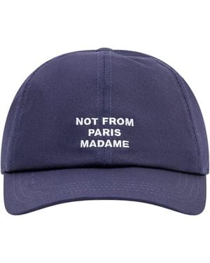 Drole de Monsieur Not From Paris Cotton Baseball Cap - Blue