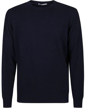 Kangra Round Neck Fine Wool Sweather - Blue