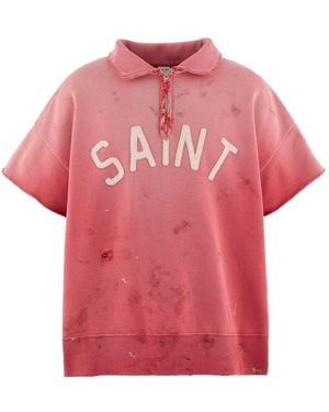 SAINT Mxxxxxx Logo Cotton Polo Shirt - Pink