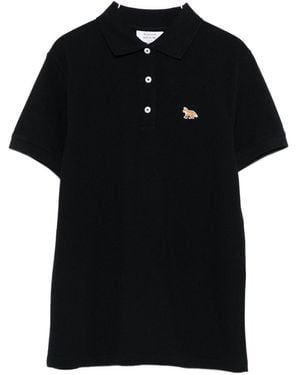 Maison Kitsuné Baby Fox Cotton Polo Shirt - Black