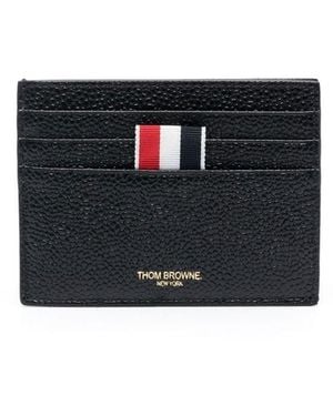 Thom Browne Leather Credit Card Case - Black