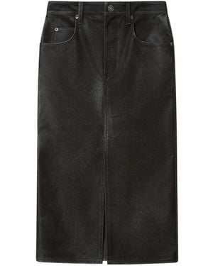 Isabel Marant Bisane Faux Leather Skirt - Black
