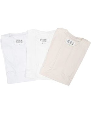 Maison Margiela 3-Pack Of Cotton T-Shirts - White