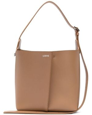 Loewe Bilbao Medium Leather Bucket Bag - White