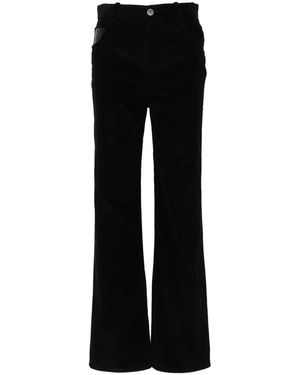 Bottega Veneta Velvet Straight Trousers - Black