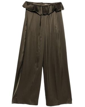 KHAITE Kira Silk Trousers - Green