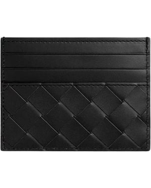 Bottega Veneta Woven Leather Card Holder - Black