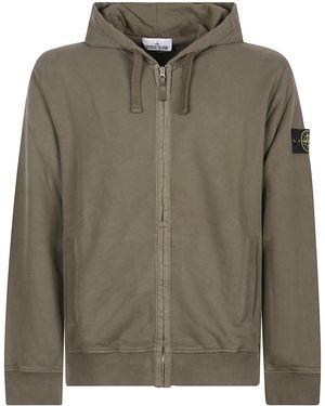 Stone Island Zip-Up Hoodie - Green