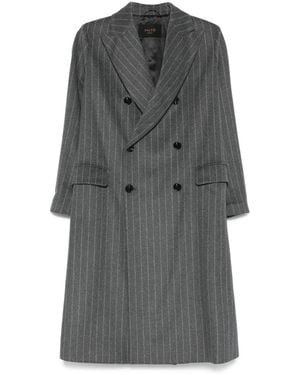 Paltò Wool Double-Breasted Coat - Grey