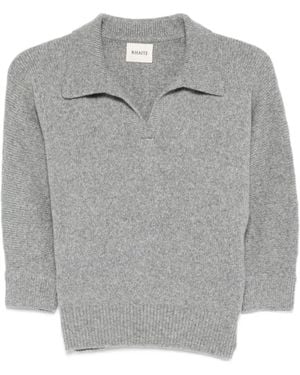KHAITE Herve Cashmere Polo Shirt - Grey