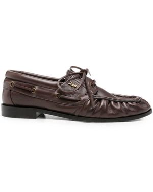 Saint Laurent Le Loafer Leather Loafers - Brown