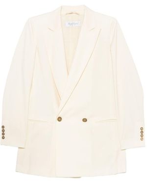 Max Mara Wool Double-Breasted Jacket - Natural
