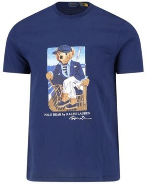 Polo Ralph Lauren Custom Slim Fit Polo Bear T-Shirt - Blue