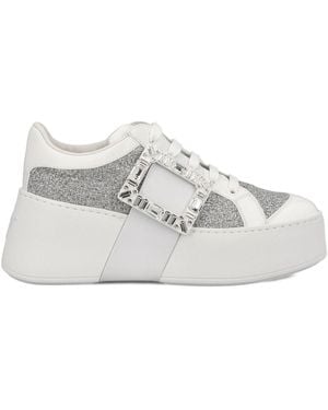 Roger Vivier Viv Skate High Strass Trainers - White