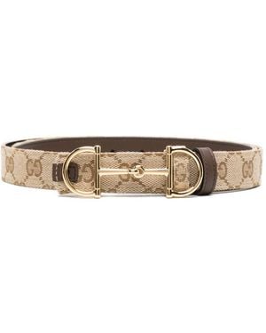 Gucci Leather Belt With Horsebit - White