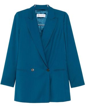 Max Mara Wool Double-Breasted Jacket - Blue