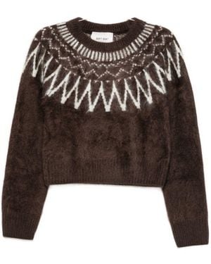 Soft Goat Wool Crewneck Jumper - Brown