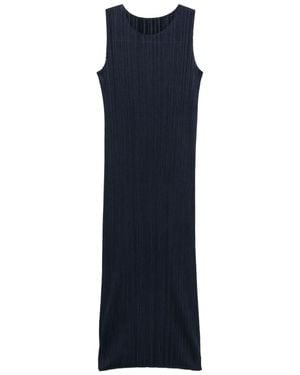 Pleats Please Issey Miyake Pleated Sleeveless Midi Dress - Blue