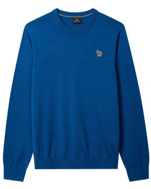 Paul Smith Zebra Logo Cotton Jumper - Blue