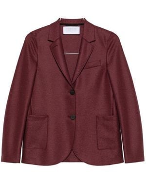 Harris Wharf London Wool Single-Breasted Blazer Jacket - Red