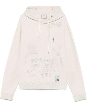 Maison Mihara Yasuhiro Hoodie With Drawstring Hood And Embroidered Detailing - White