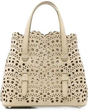 Alaïa Mina 20 Leahter Handbag - Natural