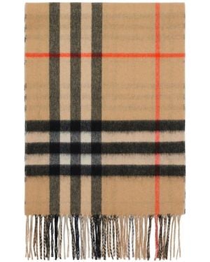 Burberry Check Print Scarf - Natural