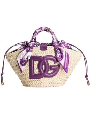 Dolce & Gabbana Dolce & Gabbana Kendra Small Straw Tote - Pink