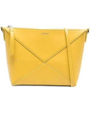 Loewe Puzzle Fold Leather Pouch - Yellow