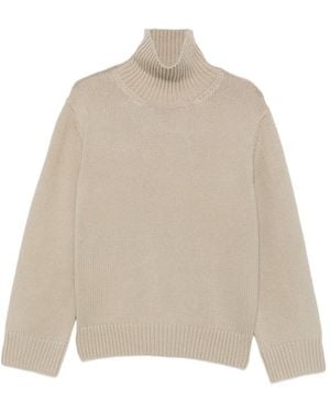 TOTEME Wool Turtle-Neck Sweater - Natural