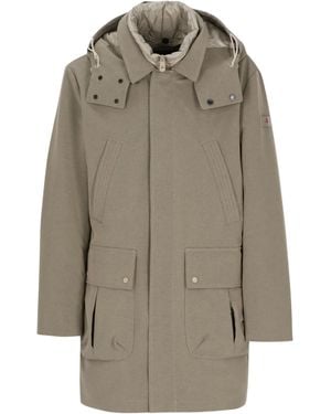Peuterey Hooded Multi-Pocket Coat By - Natural
