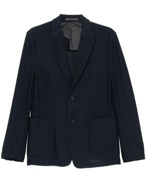 Giorgio Armani Icon Single-Breasted Blazer Jacket - Blue