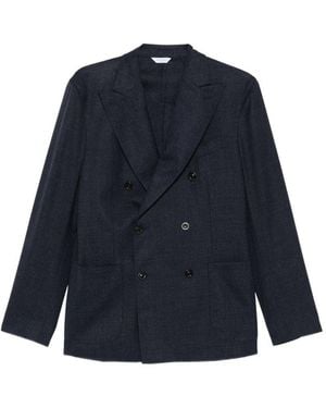 Boglioli Wool Double-Breasted Jacket - Blue