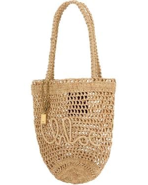Chloé Summer Banana Small Rafia Tote - White