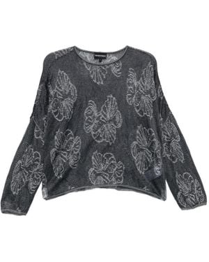 Emporio Armani Embroidered Crewneck Jumper - Grey