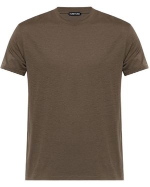 Tom Ford Cotton Blend T-Shirt - Brown