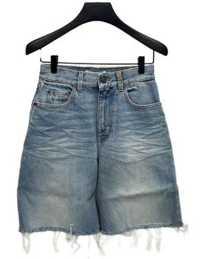 Chloé Frayed Faded Shorts - Blue