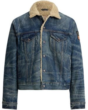Polo Ralph Lauren Denim Trucker Jacket With Fleece Lining - Blue