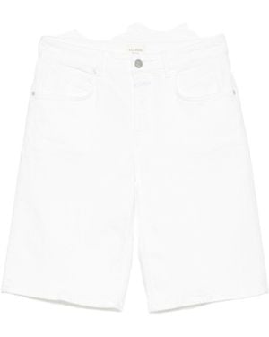 Closed Cotton Bermuda Shorts - White