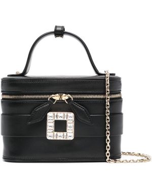 Roger Vivier Micro Leather Vanity Case - Black